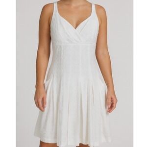 Ralph Lauren White Lace Cotton Summer Dress Womens Sz 12 Embroidered V-Neck Boho